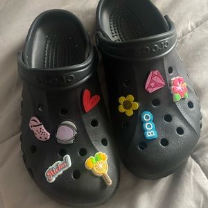 Black Crocs with Removabale Charms